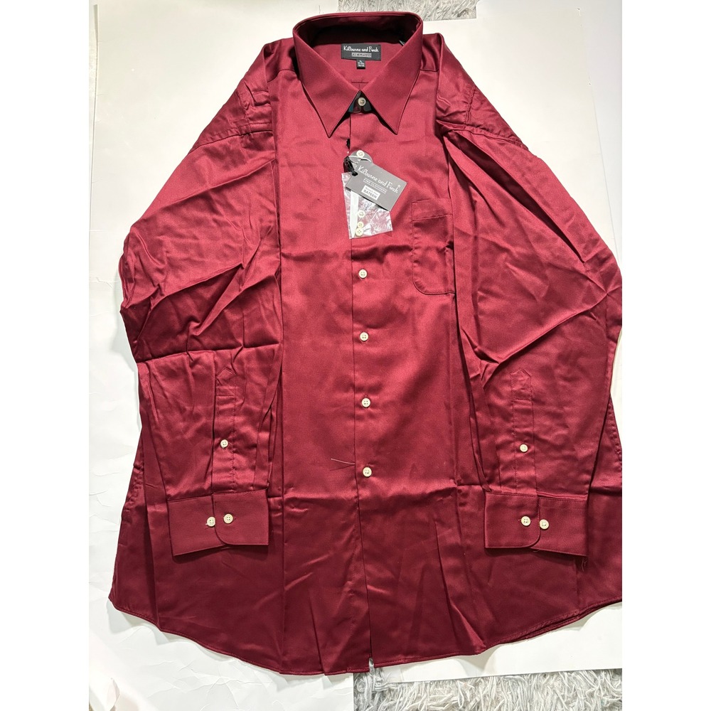 Kilburne & Finch Dress Shirt Men's XL‎ Red Satin Button Up Long Sleeve NWT